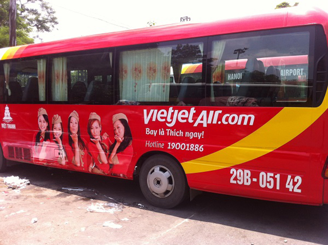 điểm đón trả khách xe bus đi Nội Bài của Vietjet