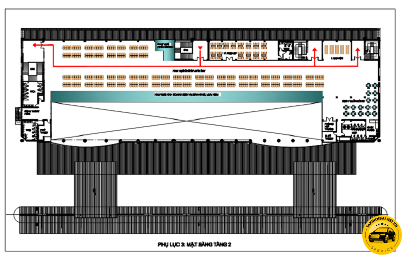 Sơ đồ tầng 2 nhà ga T1 sân bay Phú Bài