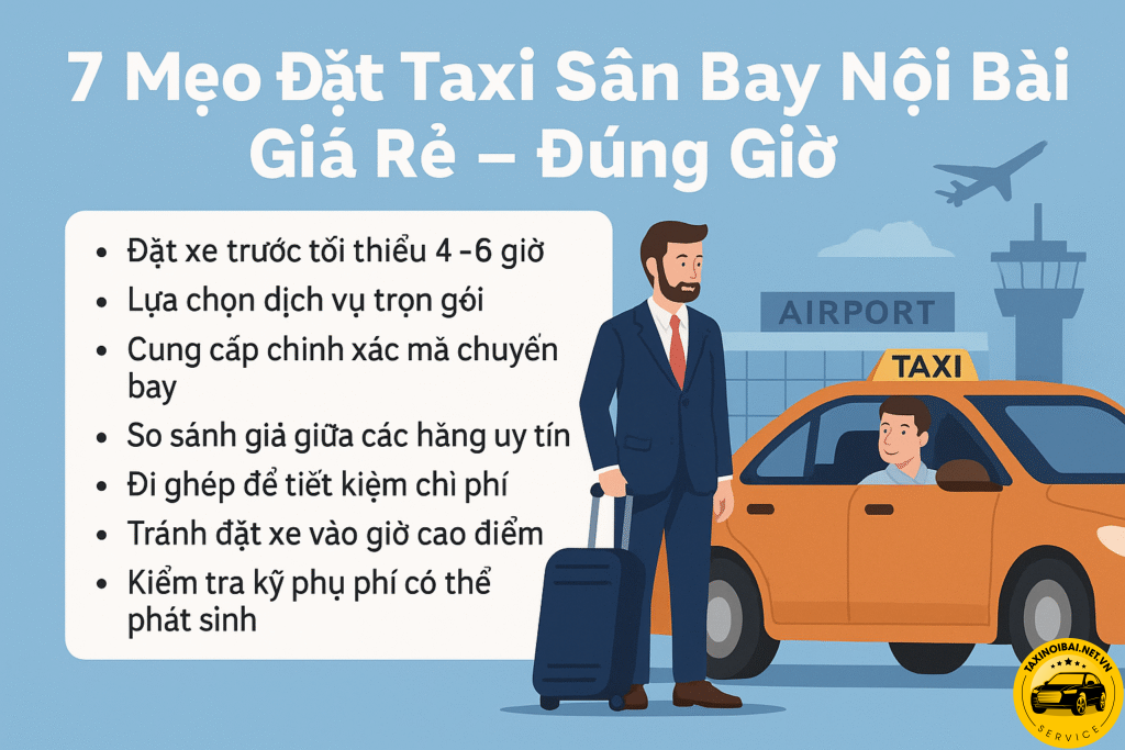 7 Mẹo Đặt Taxi Sân Bay Nội Bài Giá Rẻ Mà Vẫn Đúng Giờ