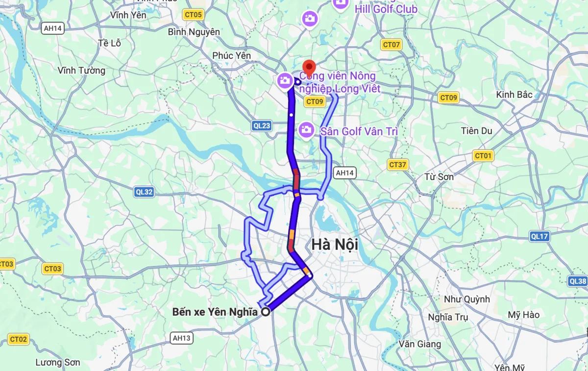 lo trinh ben xe yen nghia di noi bai