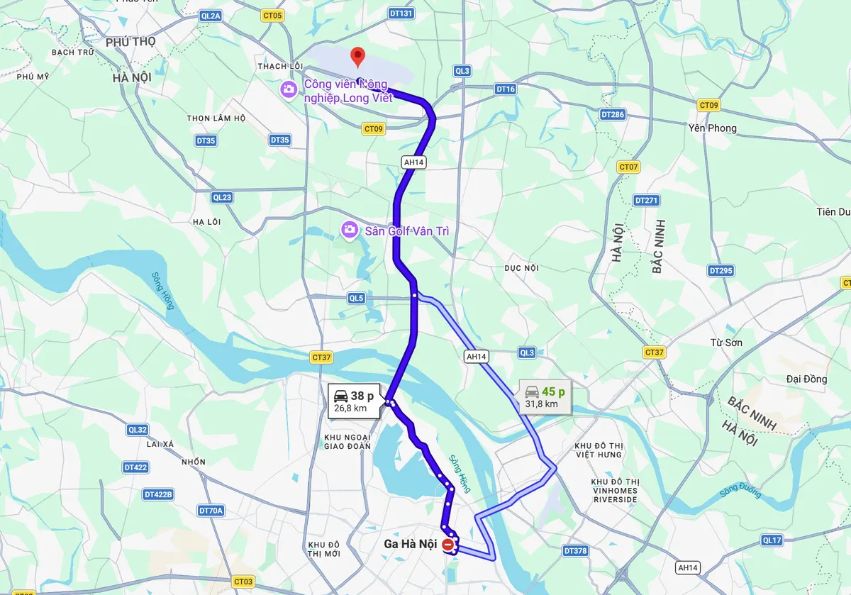 lo trinh di chuyen tu ga ha noi di noi bai