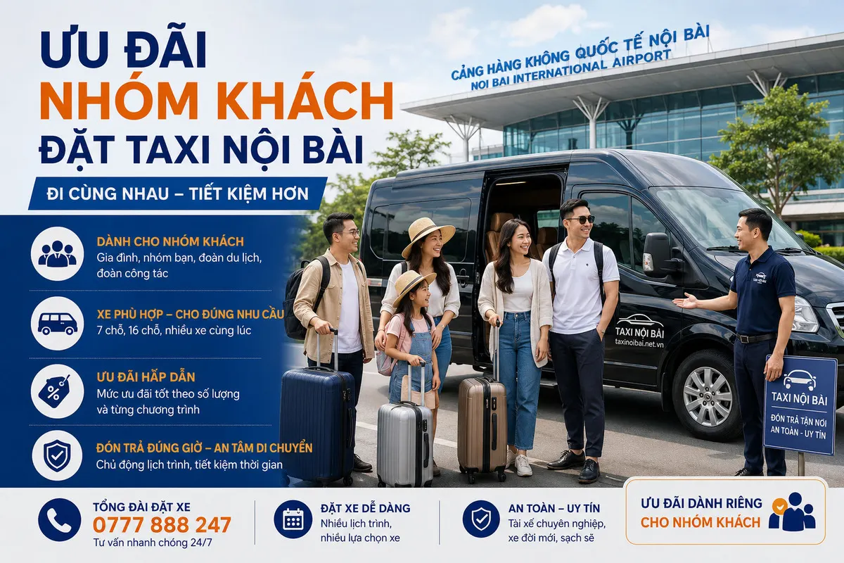 Ưu Đãi Taxi Nội Bài Cho Nhóm Khách